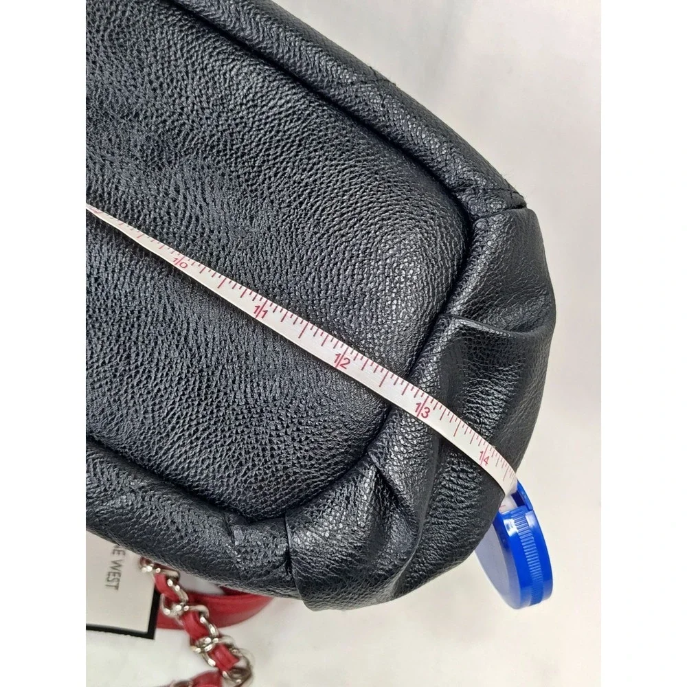 Nine West Quilted Colorblock Tote Purse Red Black Chain Strap NWT 60268715-F70